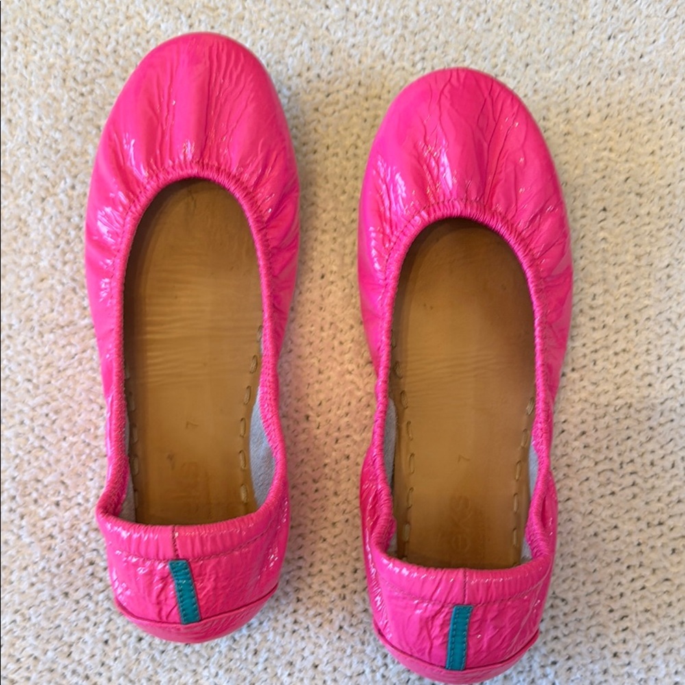 Tieks Pink Elastic Ballet Flats with Rounded Toe